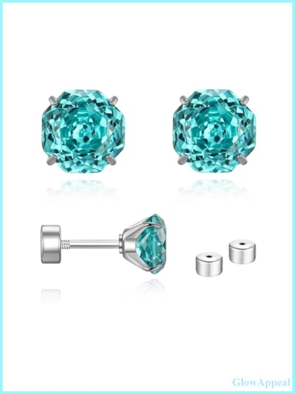 Hypoallergenic Titanium Steel Rose-Cut Stud Earrings Screw Back